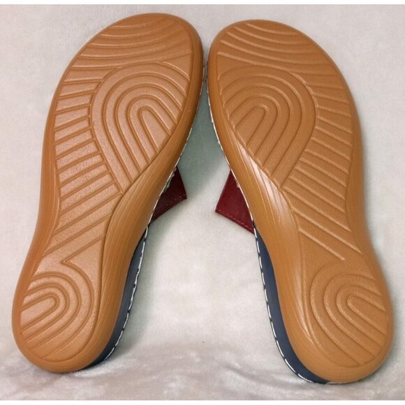 Two Pairs Multicolor Leather Sandals With Flower Detail - Women's Summer Slip- - Picture 6 of 12